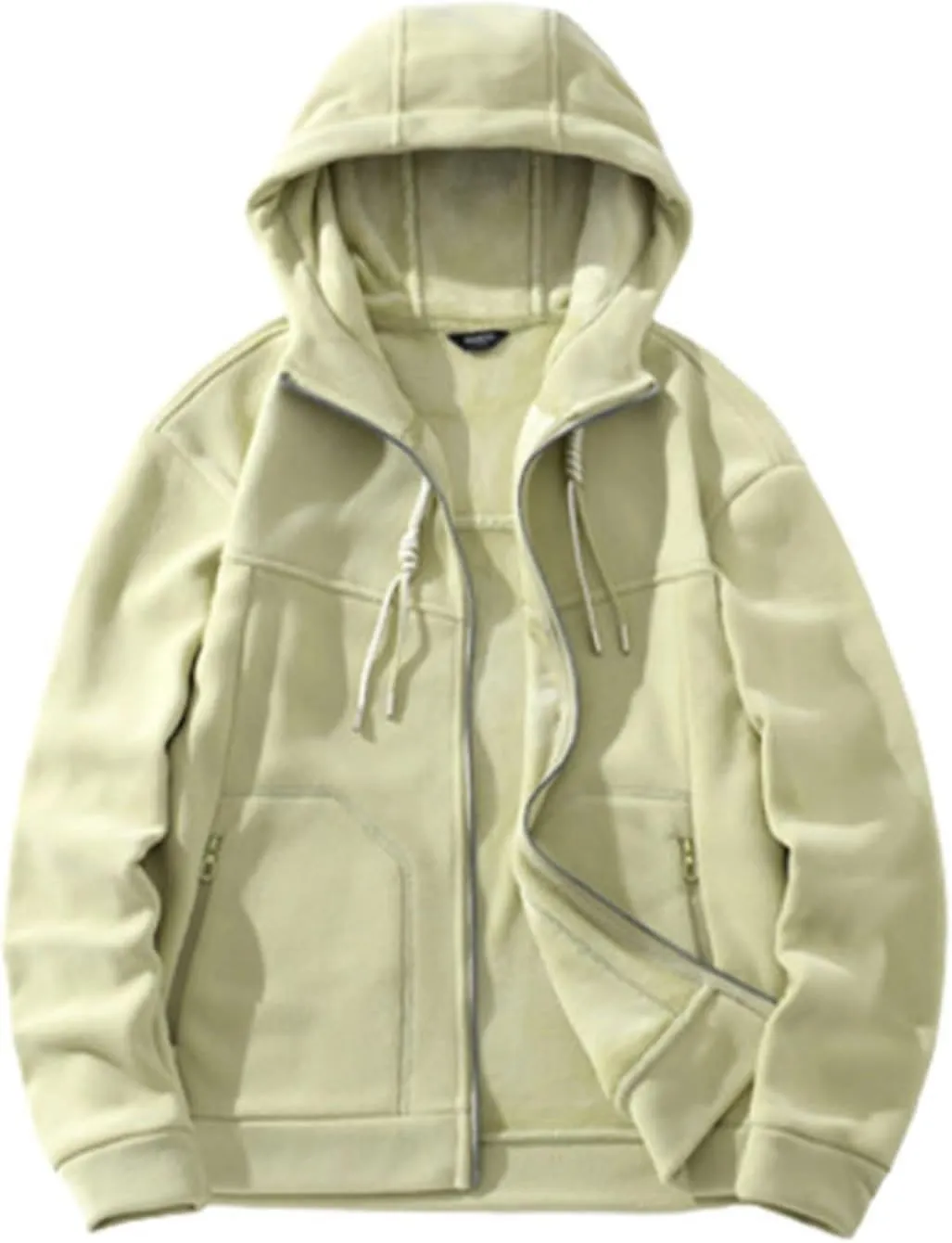 Full Zip Hoodies for Women Long Sleeve Sherpa Lined Lightweight Hooded Sweatshirts Outdoor Athletic Cardigan Jacket