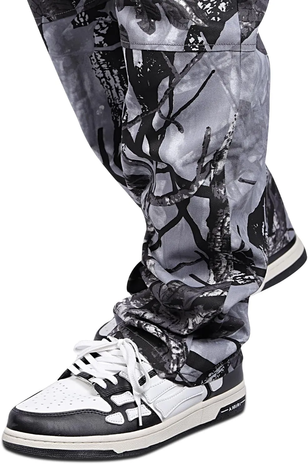 GINGTTO Men's Casual Cargo Pants Elastic Waist Camo Pants Hiking Joggers