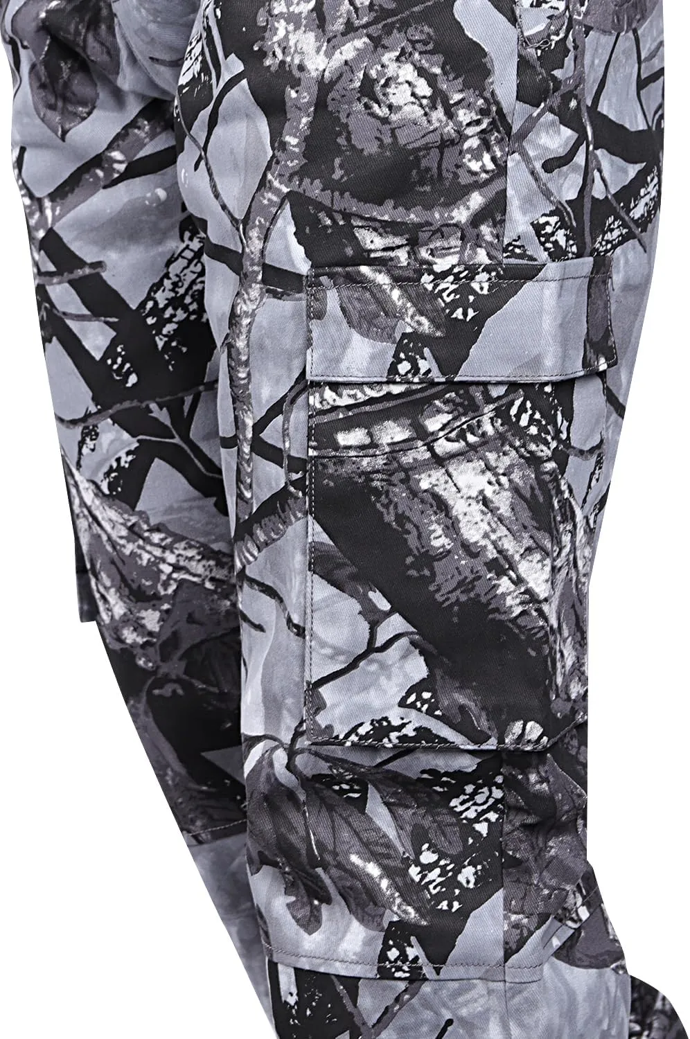 GINGTTO Men's Casual Cargo Pants Elastic Waist Camo Pants Hiking Joggers