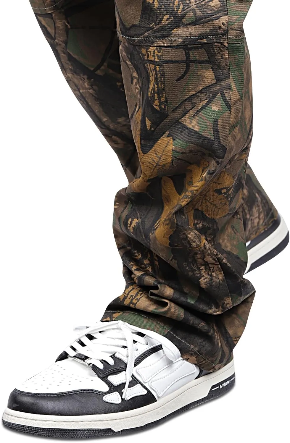GINGTTO Men's Casual Cargo Pants Elastic Waist Camo Pants Hiking Joggers