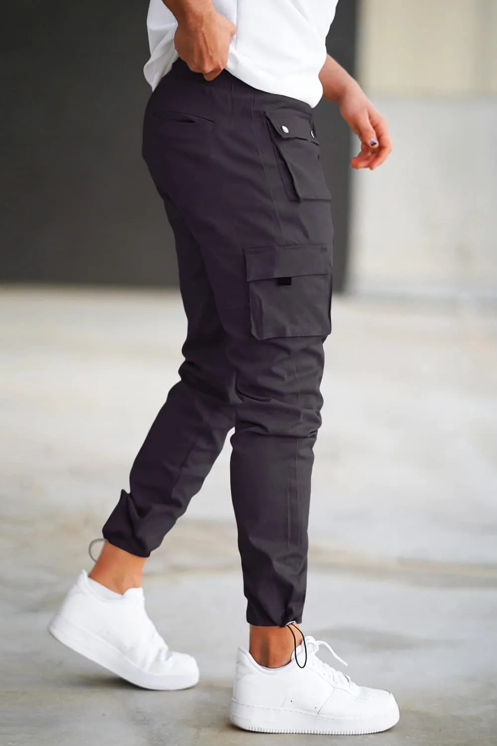GINGTTO Men's Casual Cargo Pants Elastic Waist Camo Pants Hiking Joggers