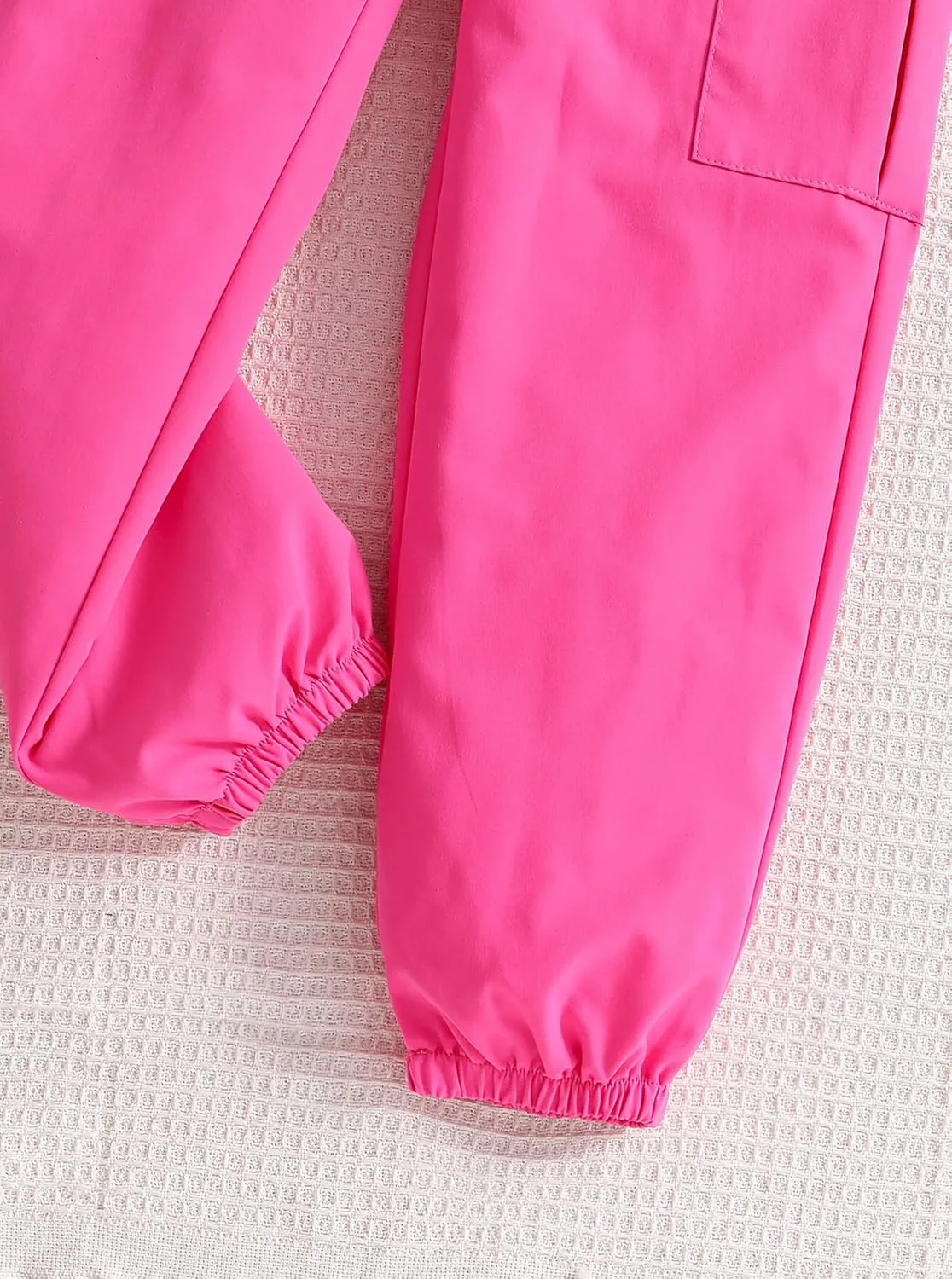 Girls Cargo Pants Lightweight High Elastic Waist Jogger Pants with Pockets