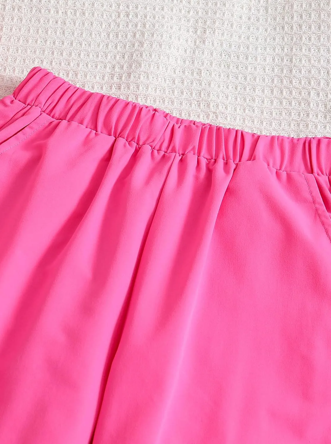 Girls Cargo Pants Lightweight High Elastic Waist Jogger Pants with Pockets
