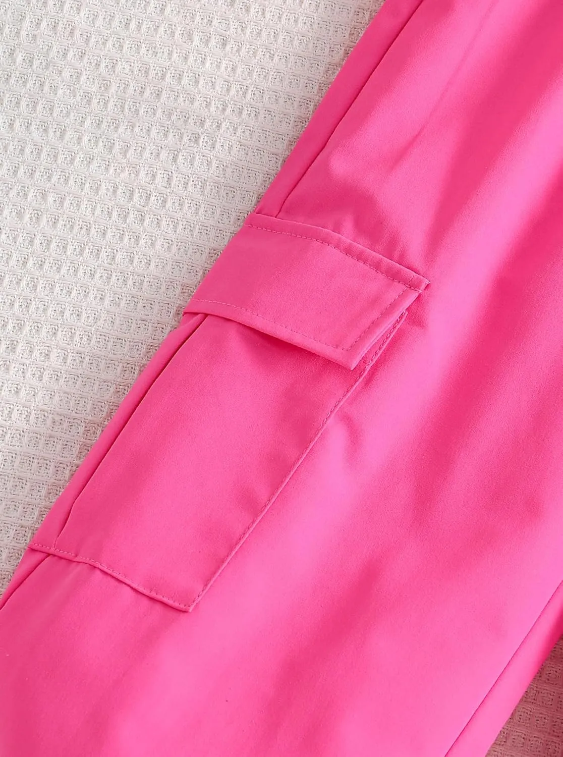 Girls Cargo Pants Lightweight High Elastic Waist Jogger Pants with Pockets