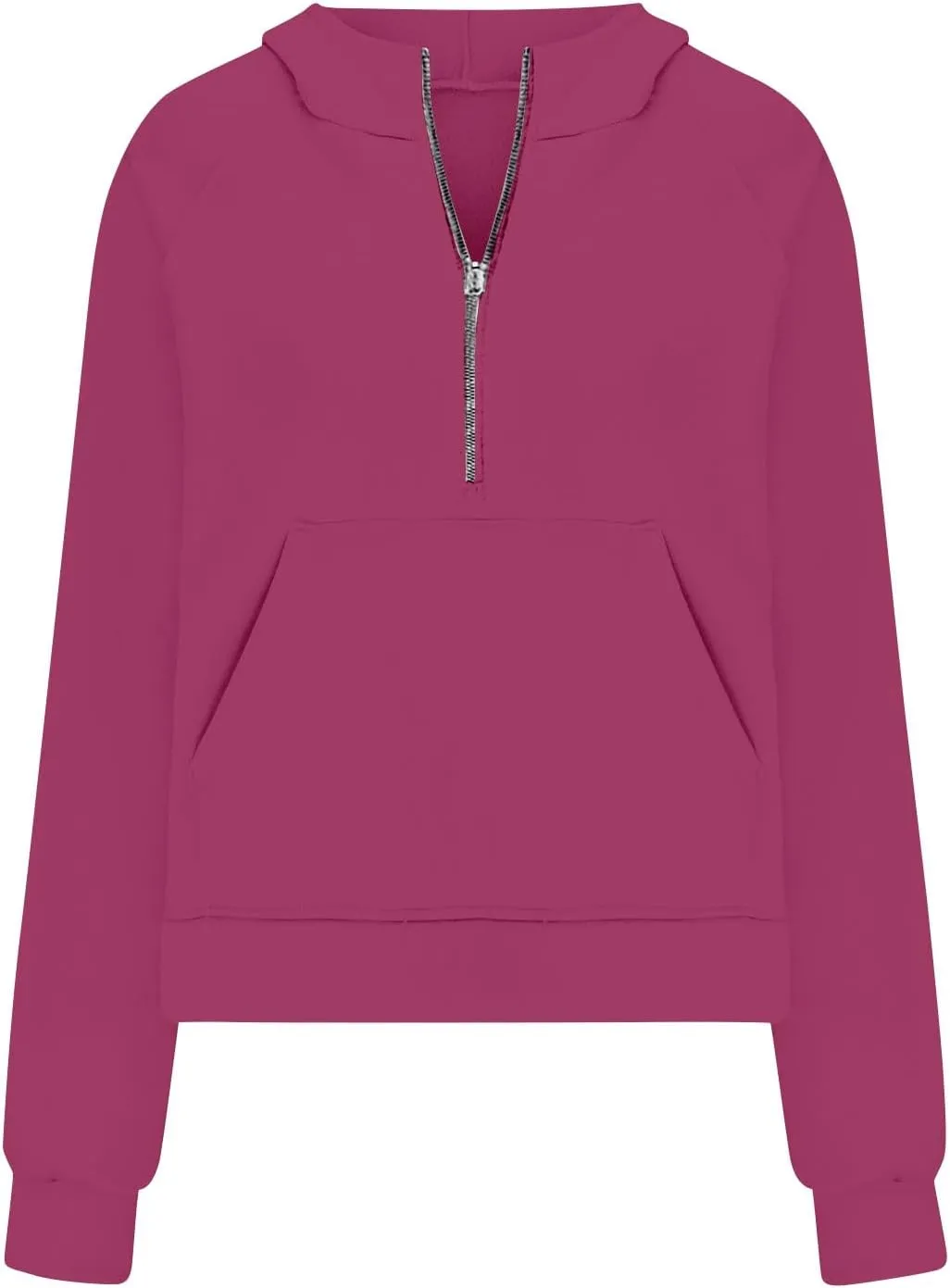 Half Zip Hooded Sweatshirts Cropped Hoodies Fleece Jackets for Womens Fall Outfits Long Sleeve Thermal Pullover Tops