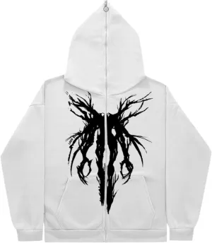 Halloween Mens Zip Up Hoodie Skeleton Graphic Print Oversized Long Sleeve Jacket Teens Preppy Loose Casual Pullover