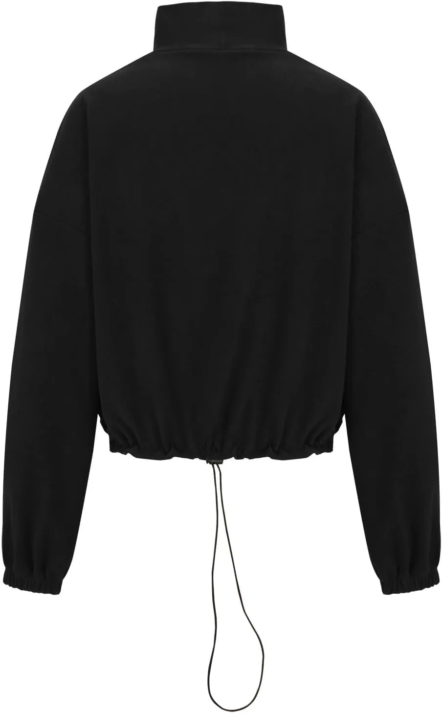 hlysgo Oversized Sweatshirt Womens Fleece Cropped Sweatshirts High Neck Warm Pocket Pullover Adjustable Hem Fall Clothes