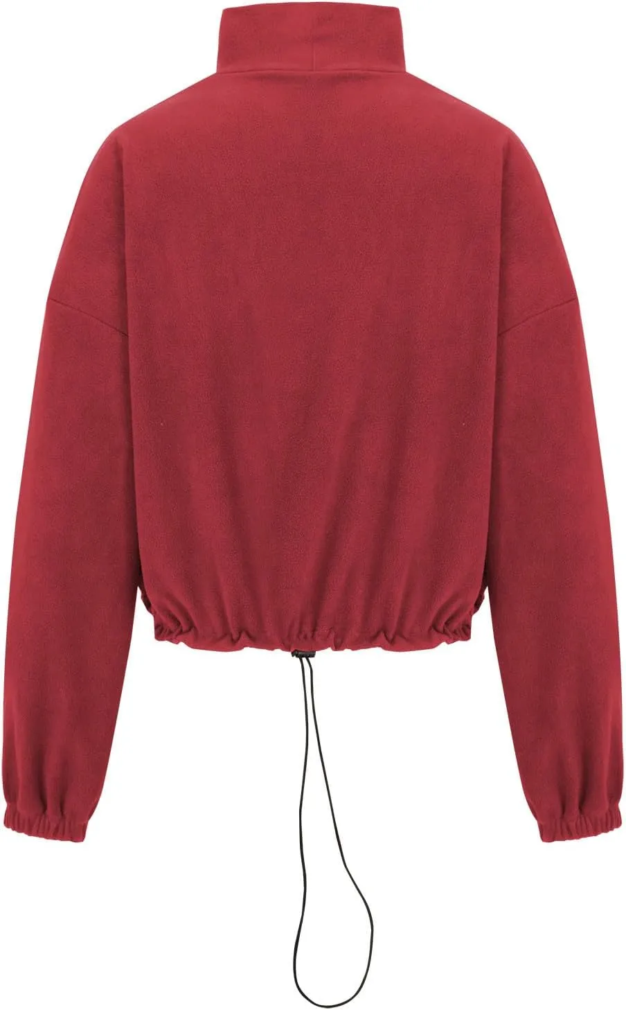 hlysgo Oversized Sweatshirt Womens Fleece Cropped Sweatshirts High Neck Warm Pocket Pullover Adjustable Hem Fall Clothes