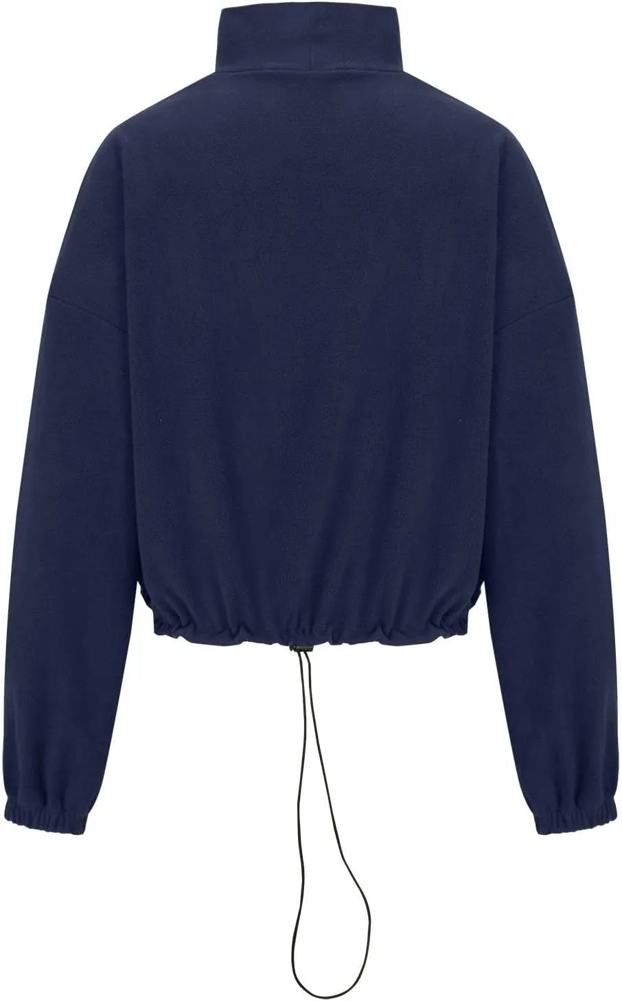 hlysgo Oversized Sweatshirt Womens Fleece Cropped Sweatshirts High Neck Warm Pocket Pullover Adjustable Hem Fall Clothes