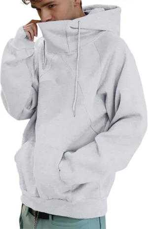 Hoodies for Men,Mens Hoodies High Neck Sweatshirt Oversized Hooded Big and Tall Pullover Tops Long Sleeve Shirts