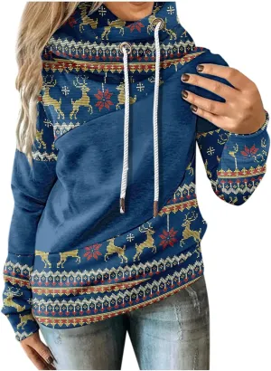 Hoodies for Women High Neck Hooded Sweatshirts Fall Winter Warm Hooded Sweatshirt Long Sleeve Drawstring Pullover Tops