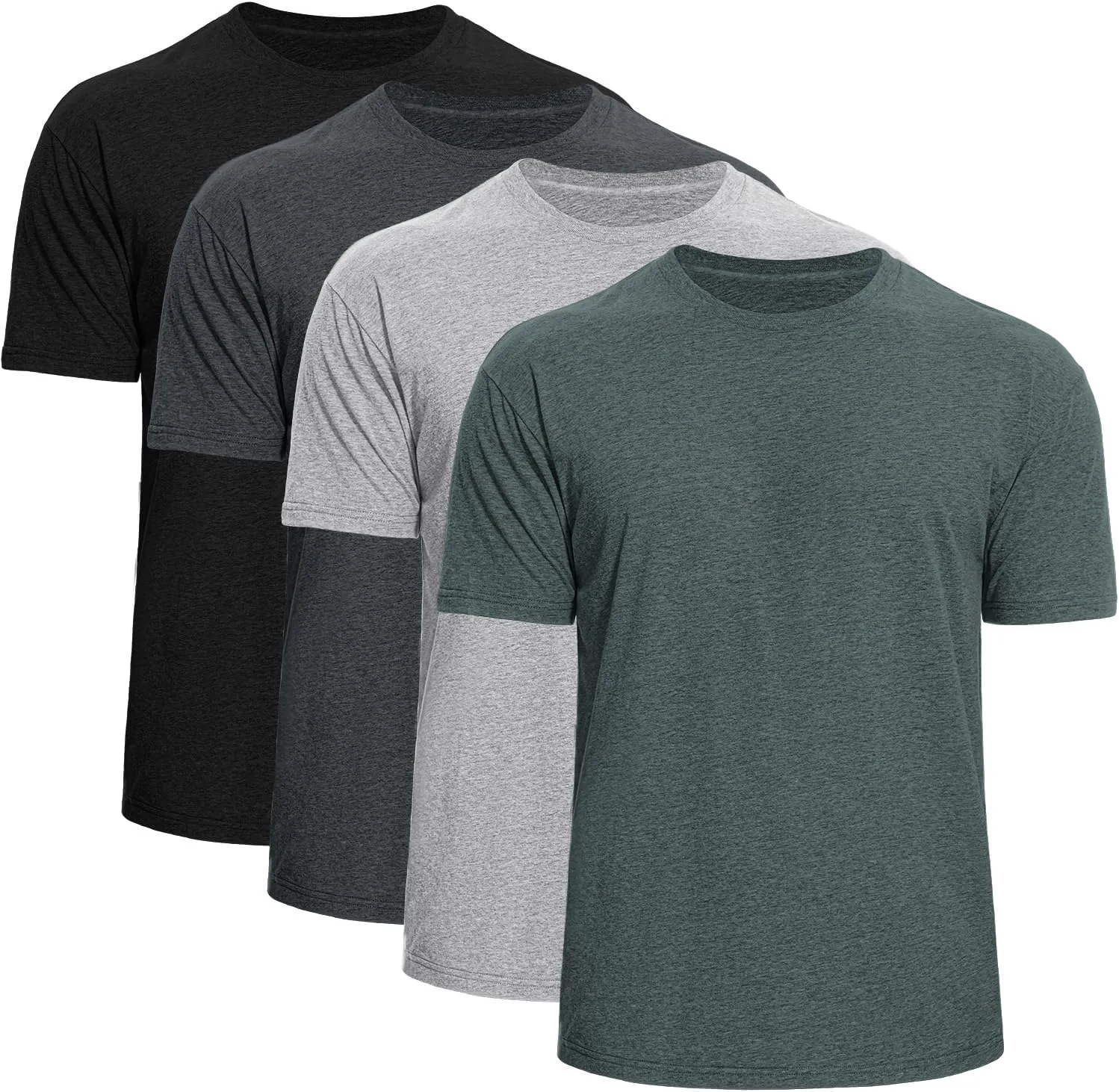 Iseasoo Men's Crew Neck T-Shirts,2/4 Pack Classic Tees,Cotton Short Sleeve Comfort Cotton Jersey for Men
