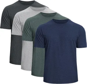 Iseasoo Men's Crew Neck T-Shirts,2/4 Pack Classic Tees,Cotton Short Sleeve Comfort Cotton Jersey for Men