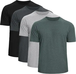 Iseasoo Men's Crew Neck T-Shirts,2/4 Pack Classic Tees,Cotton Short Sleeve Comfort Cotton Jersey for Men