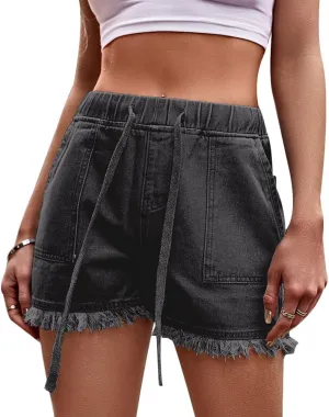 Jean Shorts Womens High Waisted Ripped Denim Shorts
