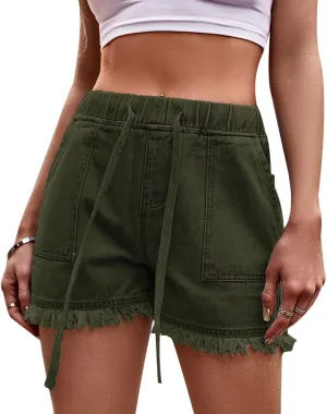 Jean Shorts Womens High Waisted Ripped Denim Shorts