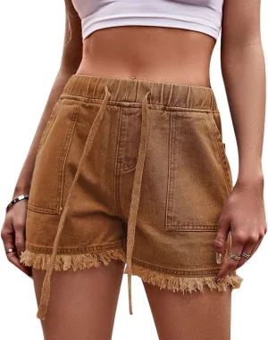 Jean Shorts Womens High Waisted Ripped Denim Shorts