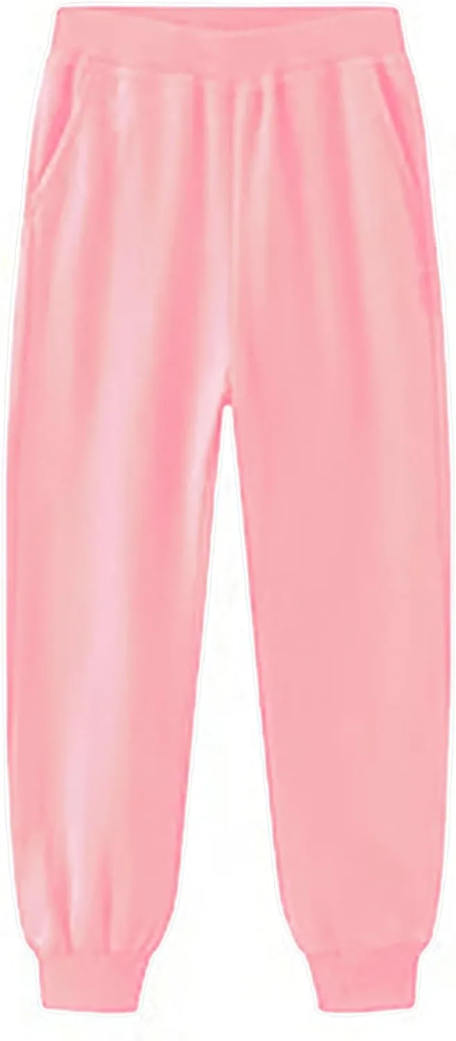 Kids Sweatpants Boys Girls High Elastic Waist Active Jogger Pants Cotton Jogger for Toddler Sport Athletic Trousers