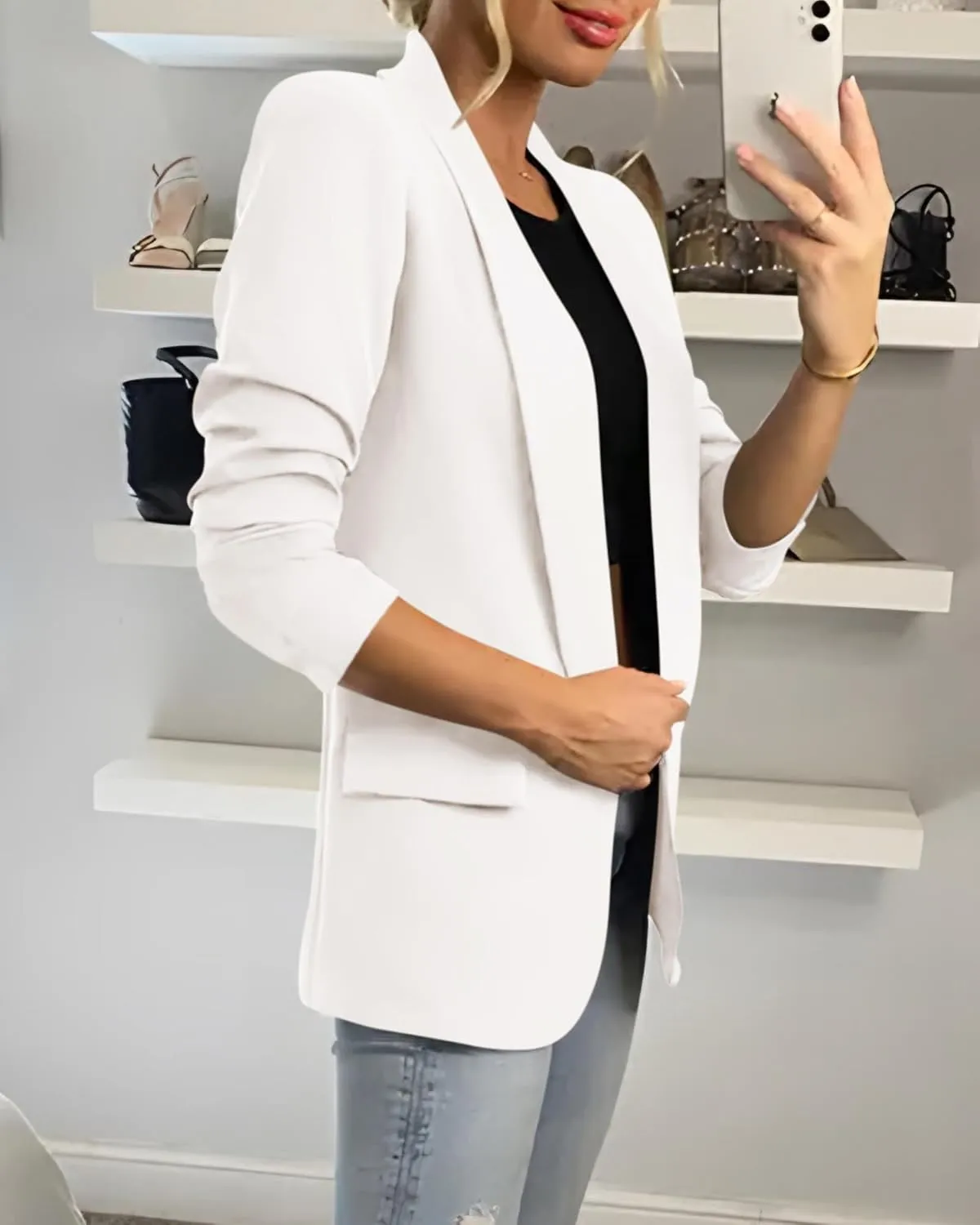 KIRUNDO Womens Blazer 2025 Spring Fall Bussiness Casual Long Sleeve Open Front Work Office Dressy Suit Jackets with Pockets