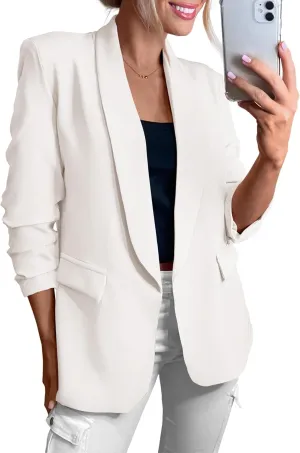 KIRUNDO Womens Blazer 2025 Spring Fall Bussiness Casual Long Sleeve Open Front Work Office Dressy Suit Jackets with Pockets