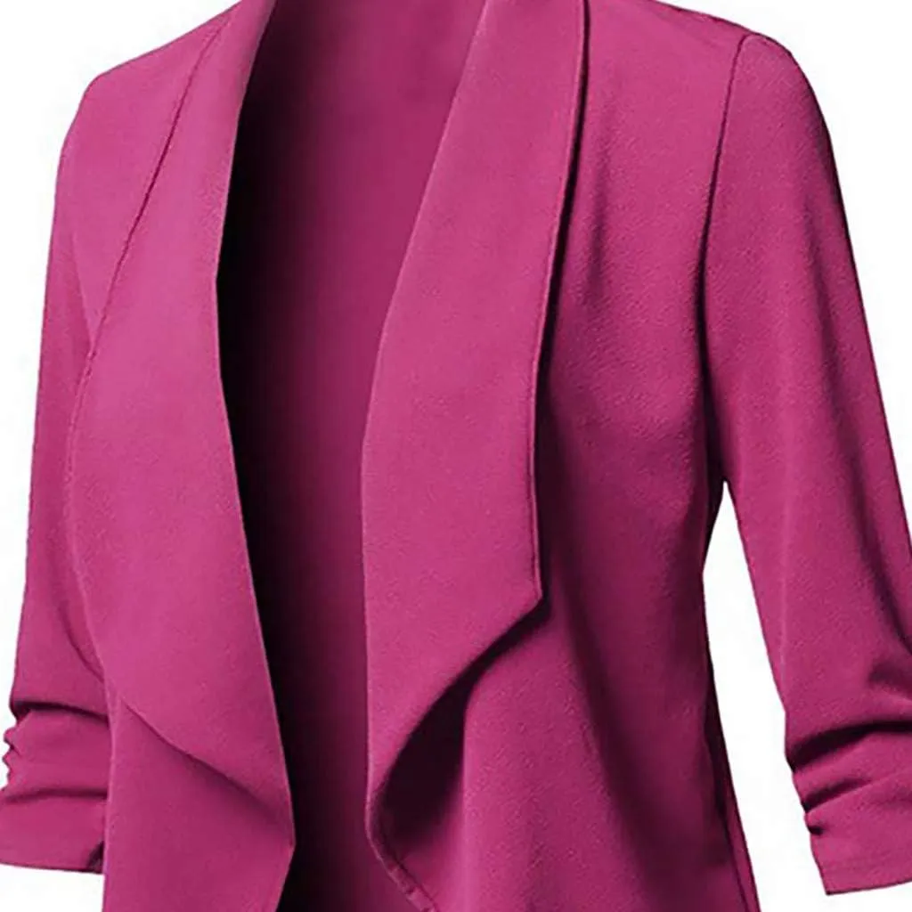 Ladies Blazers To Wear With Jeans Office Women's Suit Buttonn Causal Vintage Blazer Loose Fit With Pockets Cardigan