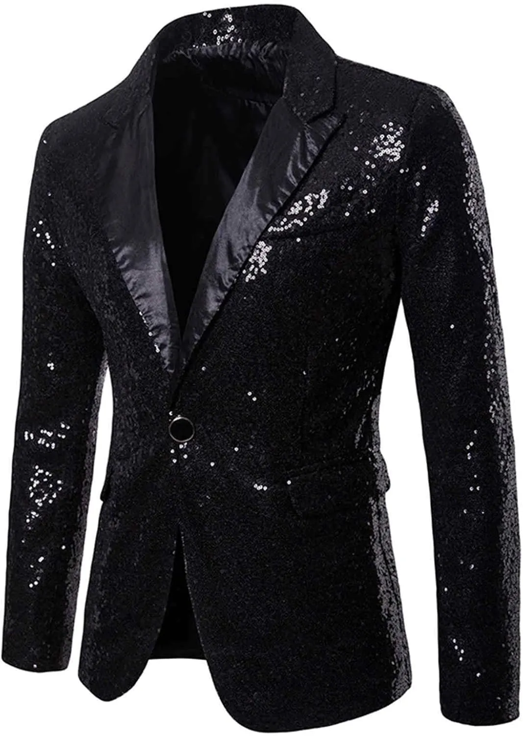 LCMTWX Blazers for Men Button Top Men's Casual Fit Suit One Jacket Charm Coat Sequin Party Men's Coats Jackets Mens Suit