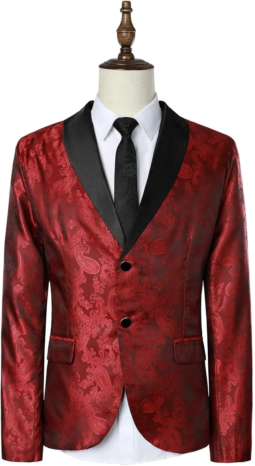 LCMTWX Mens Blazers Men's Fashion Casual Buckle Printed Single-breasted Jackets Coat Fashion Soft Work formal Jacket Warm