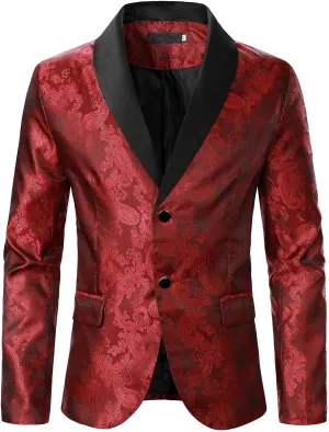 LCMTWX Mens Blazers Men's Fashion Casual Buckle Printed Single-breasted Jackets Coat Fashion Soft Work formal Jacket Warm
