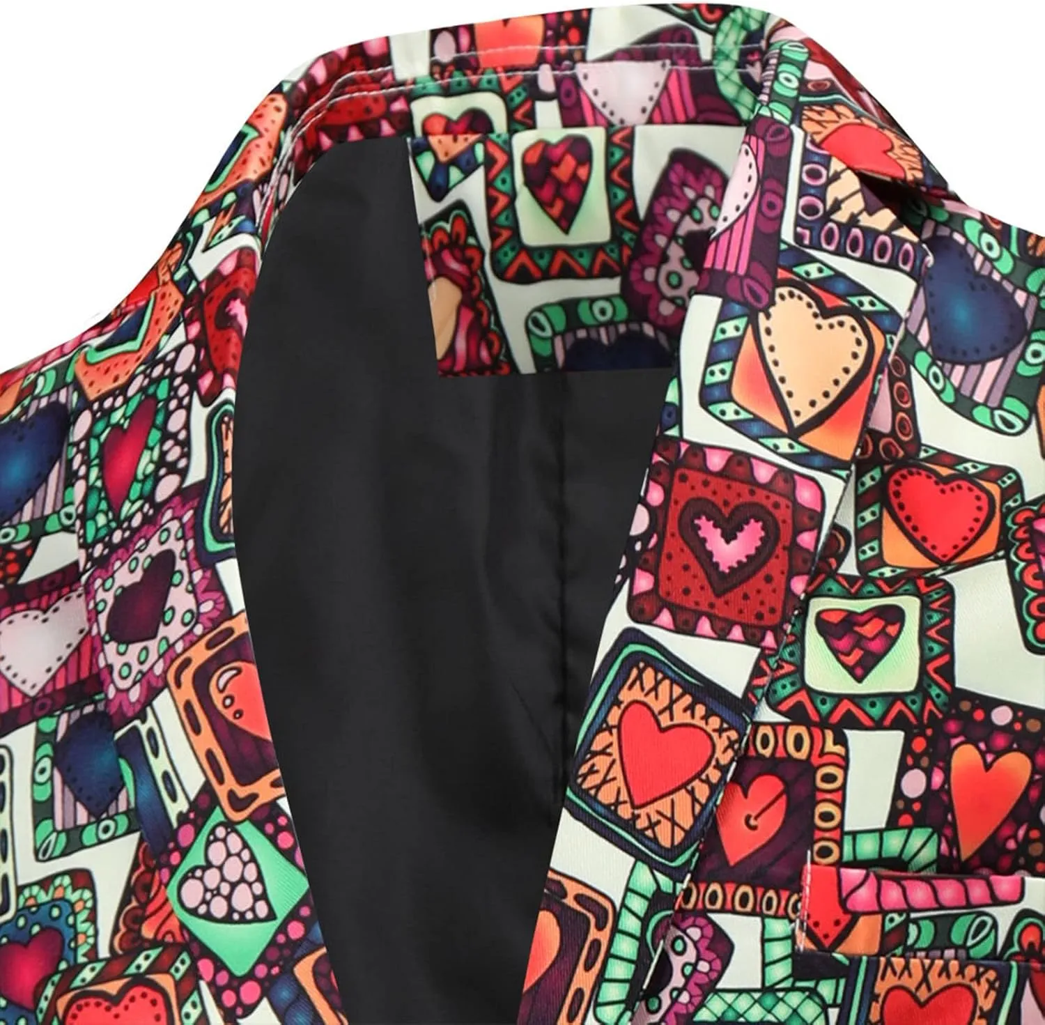 LCMTWX Mens Blazers Men's Fashion Coat Casual Pocket Button Suit Jacket Buckle Loved Printed Single-breasted Mens Suit