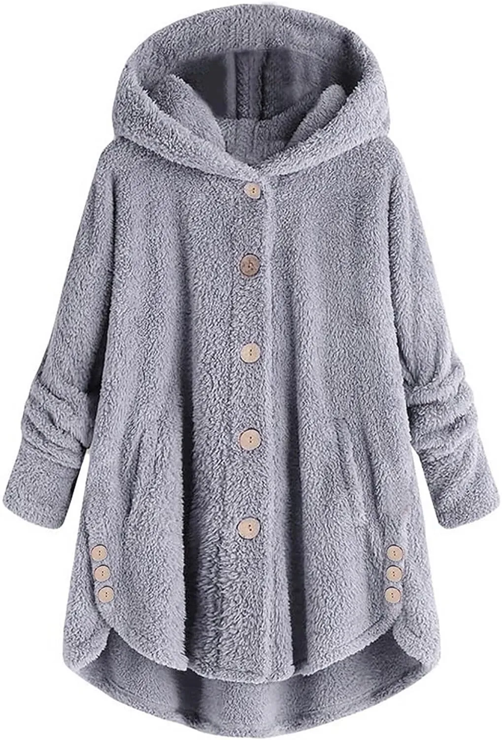 LCMTWX Winter Coats Coats Warm Plush Hooded Jackets Up Button Cardigan Trendy Plaid Fuzzy Outerwear Womens Fall Jackets