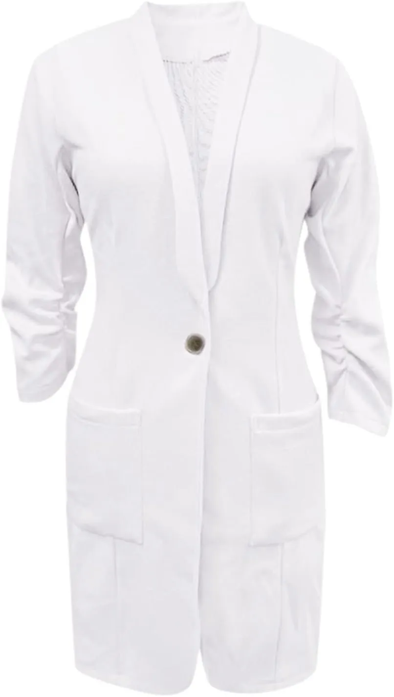 Lightweight Blazer for Women Business Women's Tops Buttonn Prtite Funny Jackets Fitted With Pockets Blazer