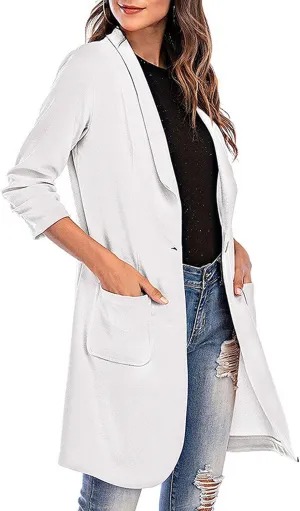 Lightweight Blazer for Women Business Women's Tops Buttonn Prtite Funny Jackets Fitted With Pockets Blazer