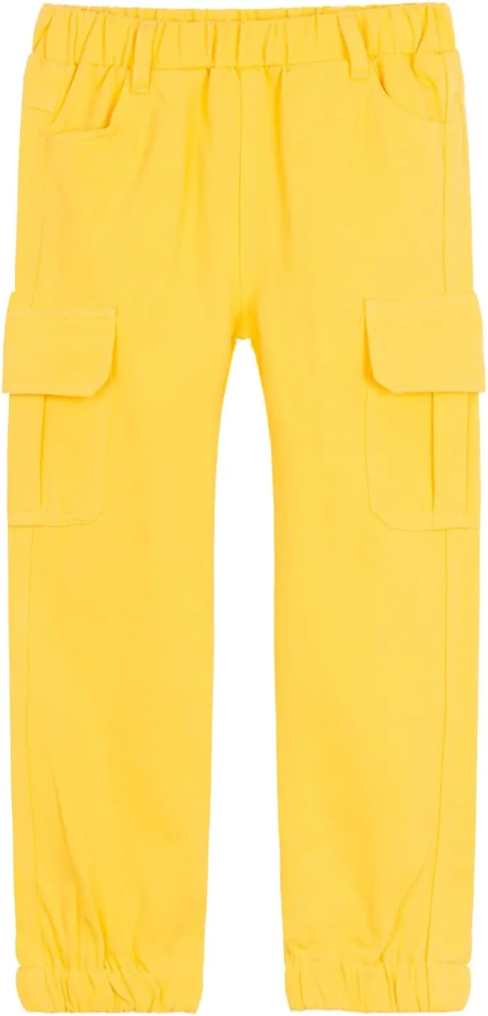 LittleSpring Boys Pull-On Cargo Pants Elastic Waist with Hoop