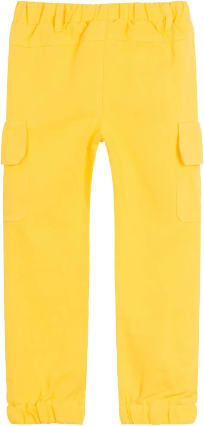 LittleSpring Boys Pull-On Cargo Pants Elastic Waist with Hoop