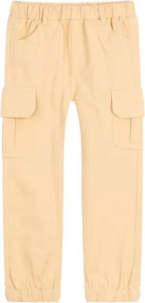 LittleSpring Boys Pull-On Cargo Pants Elastic Waist with Hoop