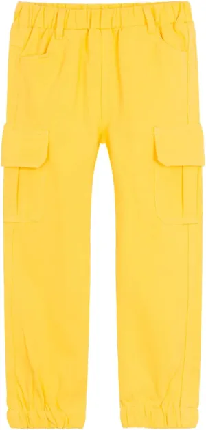 LittleSpring Boys Pull-On Cargo Pants Elastic Waist with Hoop
