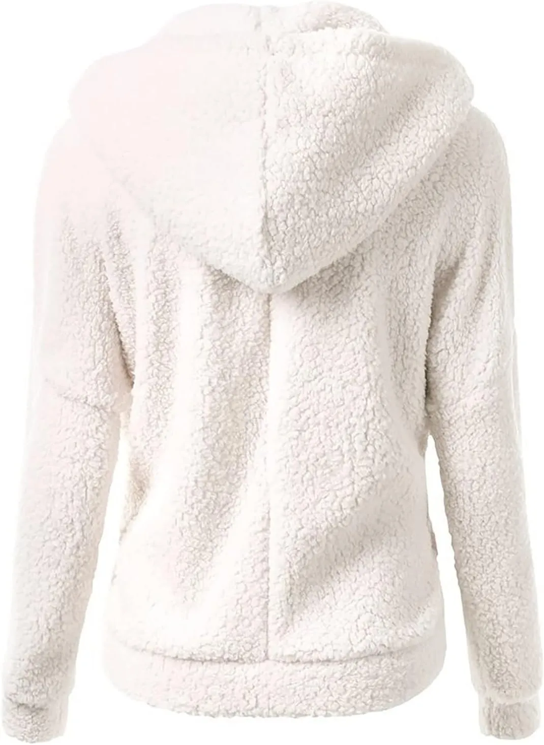 Lmdudan Womens Faux Fleece Hoodies Jacket Trendy Casual Long Sleeve Coat Winter Warm Zip Up Hooded Outerwear with Pockets