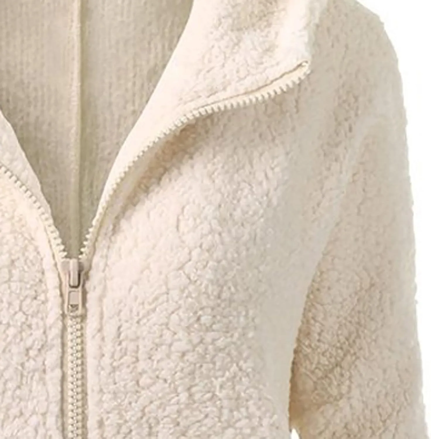 Lmdudan Womens Faux Fleece Hoodies Jacket Trendy Casual Long Sleeve Coat Winter Warm Zip Up Hooded Outerwear with Pockets