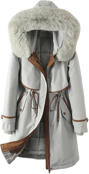 Long Jacket for Men Long Sleeve Regular Fit Sherpa Lined Hooded Quilted Jackets Long Sleeve Full Zip Fleece Coats