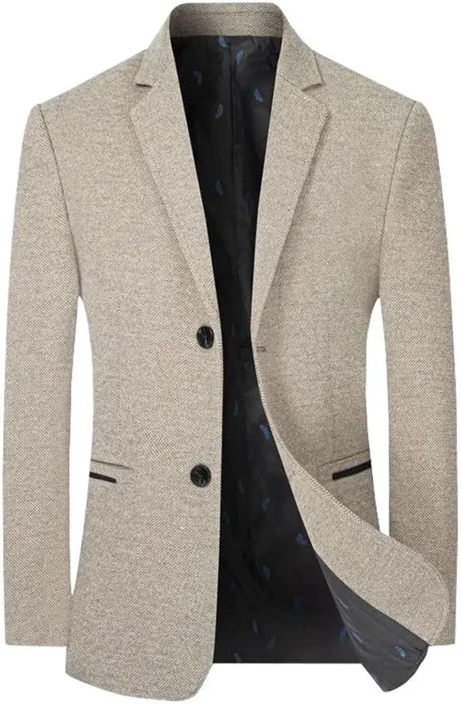 Men Business Cashmere Blazers Suits Jackets Wool Blends Slim Fit Blazers Suits
