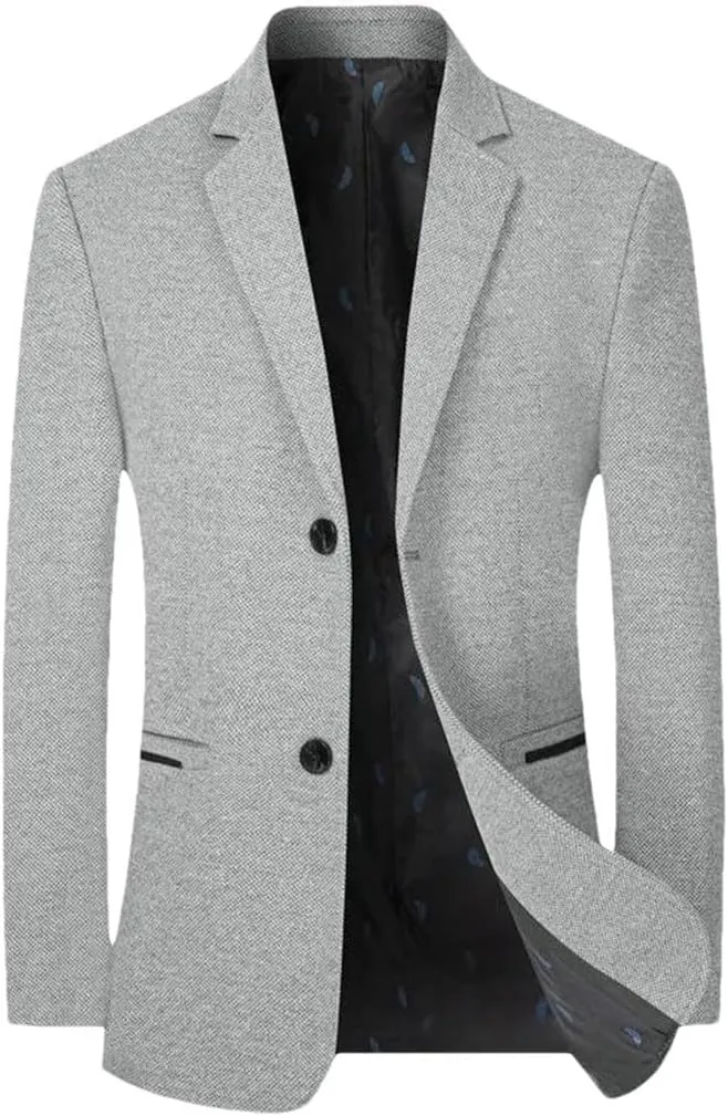 Men Business Cashmere Blazers Suits Jackets Wool Blends Slim Fit Blazers Suits