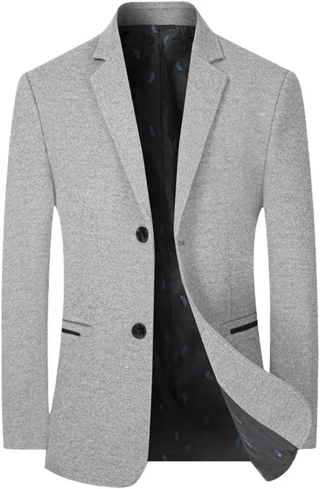 Men Business Cashmere Blazers Suits Jackets Wool Blends Slim Fit Blazers Suits