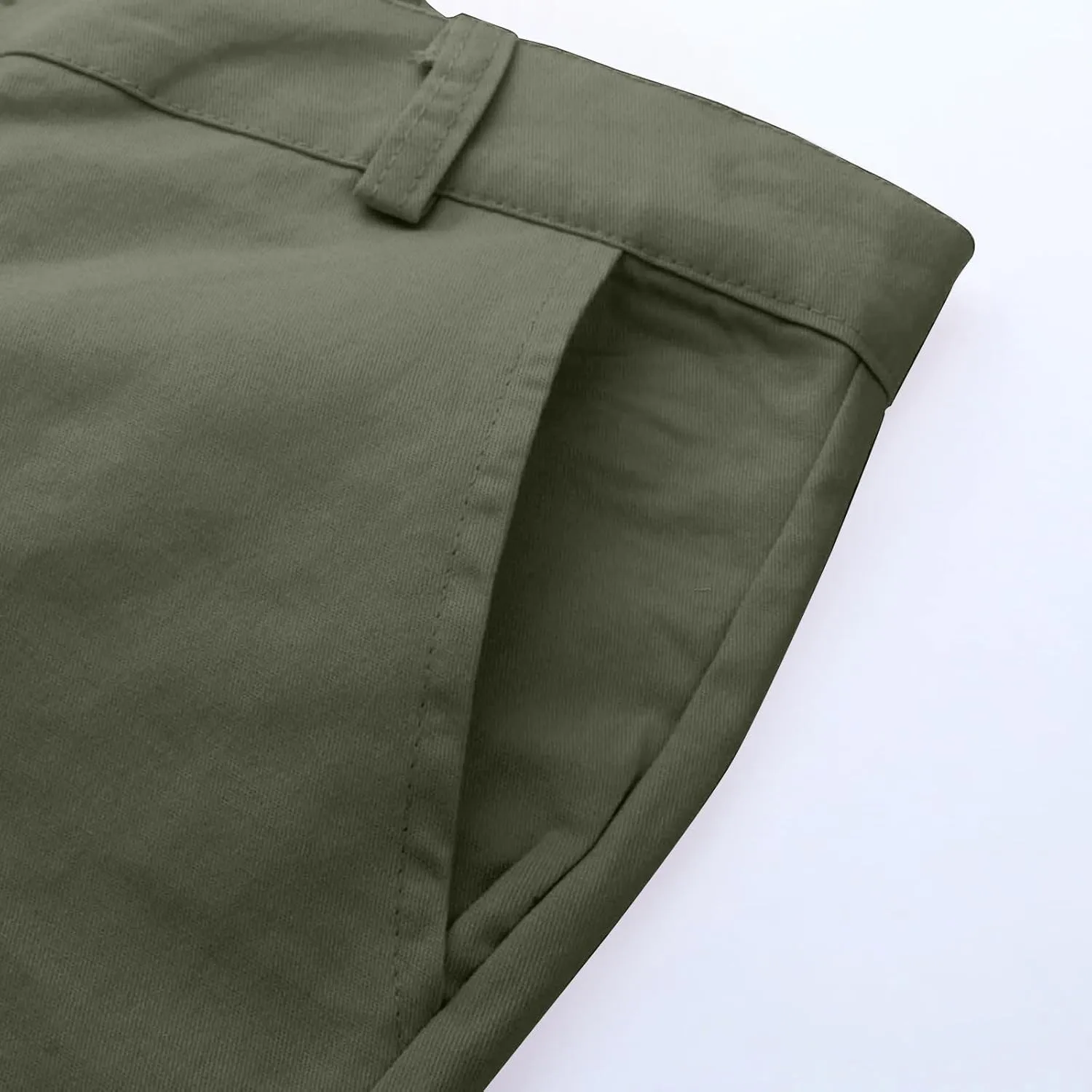 Men Joggers Pants Twill Straight Fit Canvas Work Pant Elastic Waist Drawstring Flex Tapered Pant with Multi Pockets