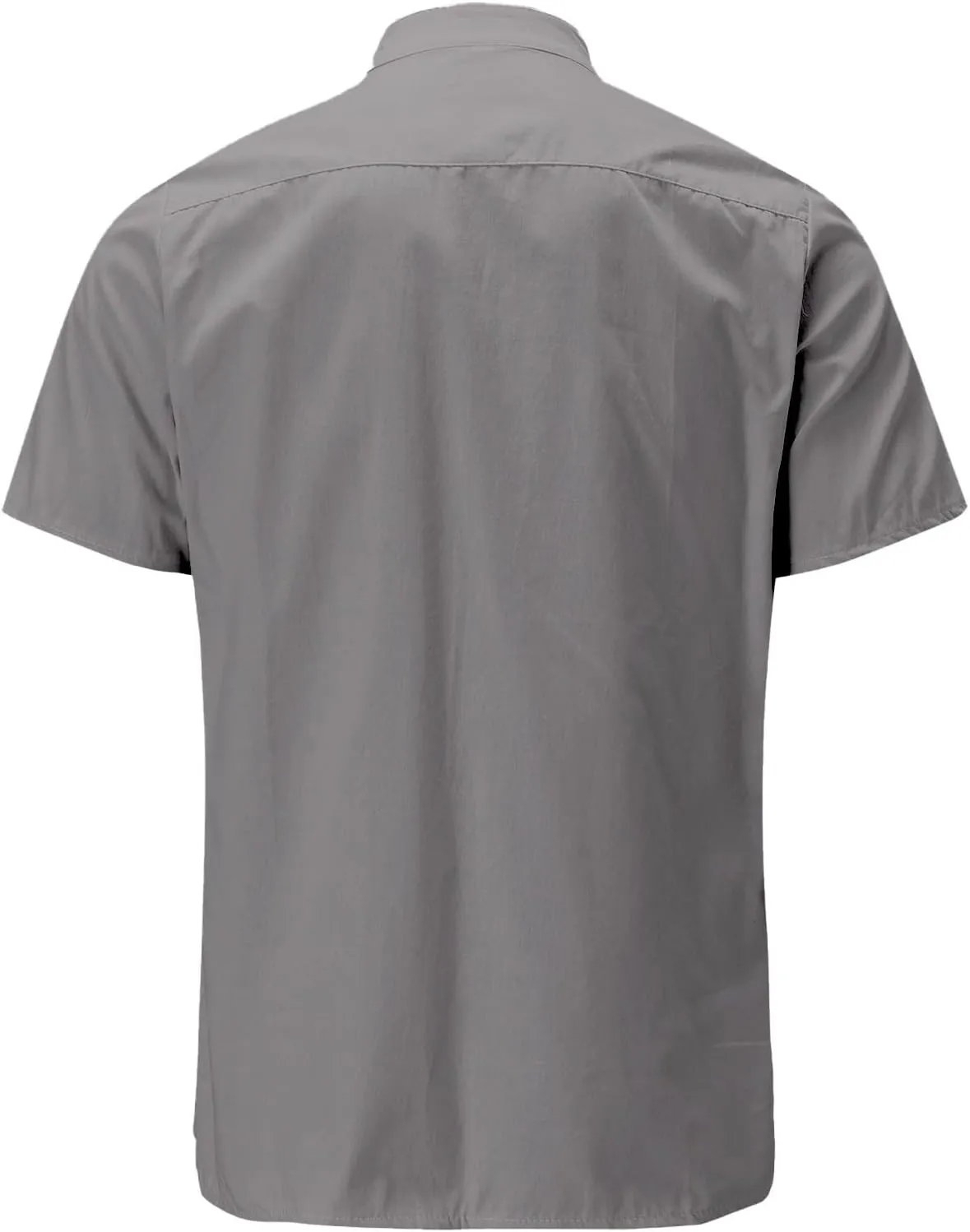 Men Linen Henley Shirts Short Sleeve Button Down Cotton Shirt with Pocket Standard Fit Basic Tees Summer Beach Tops