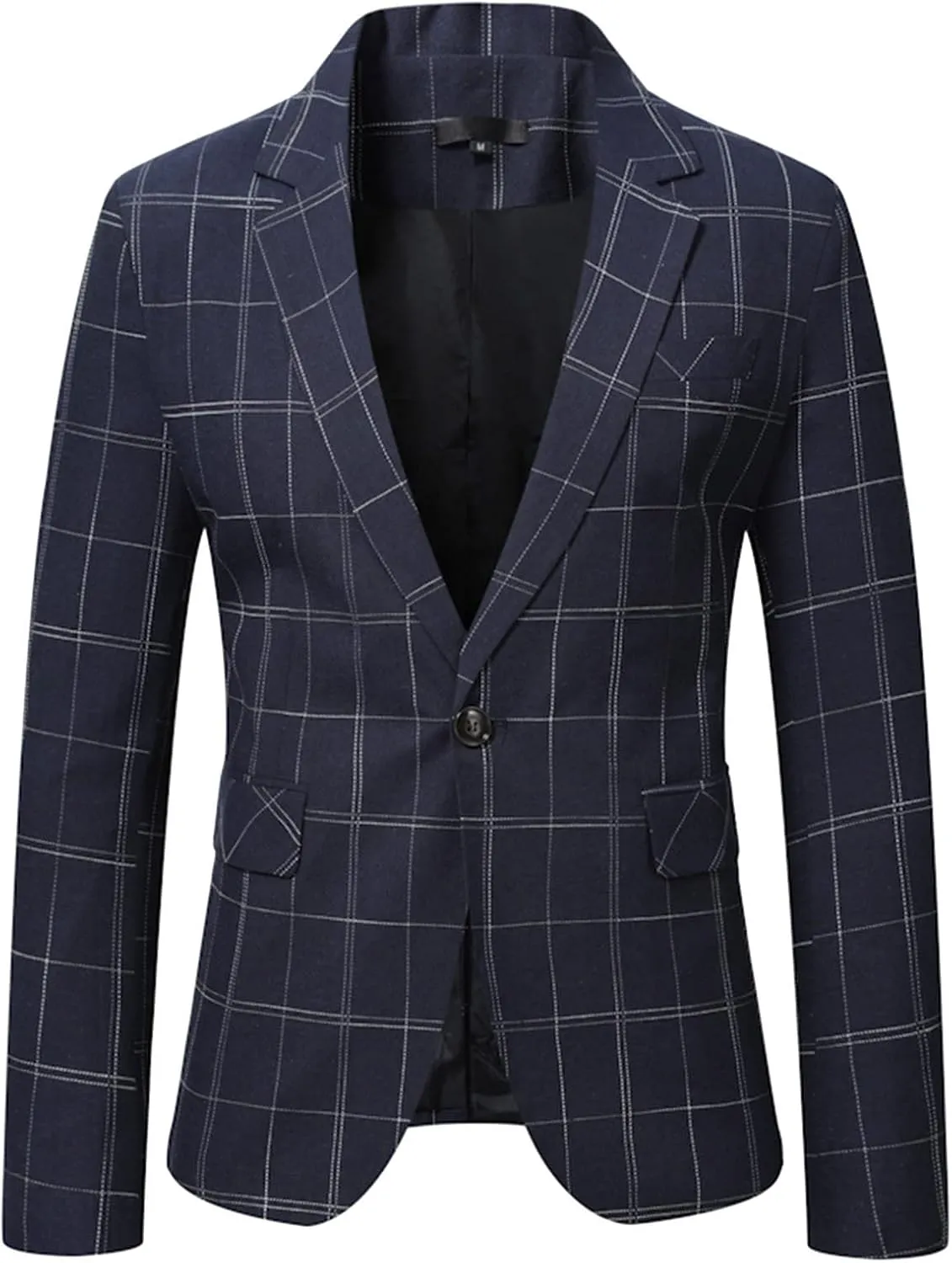 Mens Autumn And Winter Slim Retro Daily Plaid Buckle Pocket Suit Coat Sweat Pants Suits Men