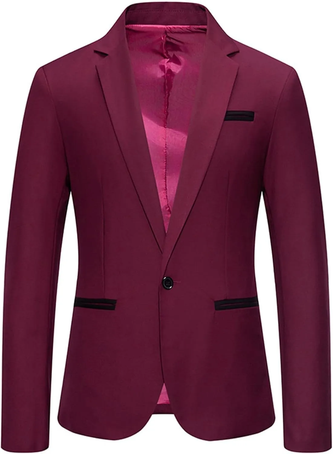 Mens Blazer Sports Coat Slim Fit One Button Solid Men's Casual Knit Suit Blazer Jackets for Business Wedding Party