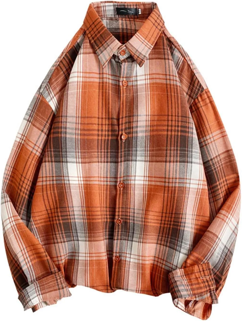 Mens Button Down Shirts Long Sleeve Casual Stylish Button Up Shirt Plaid Slim Fit Tshirts Spring Cardigan with Pocket