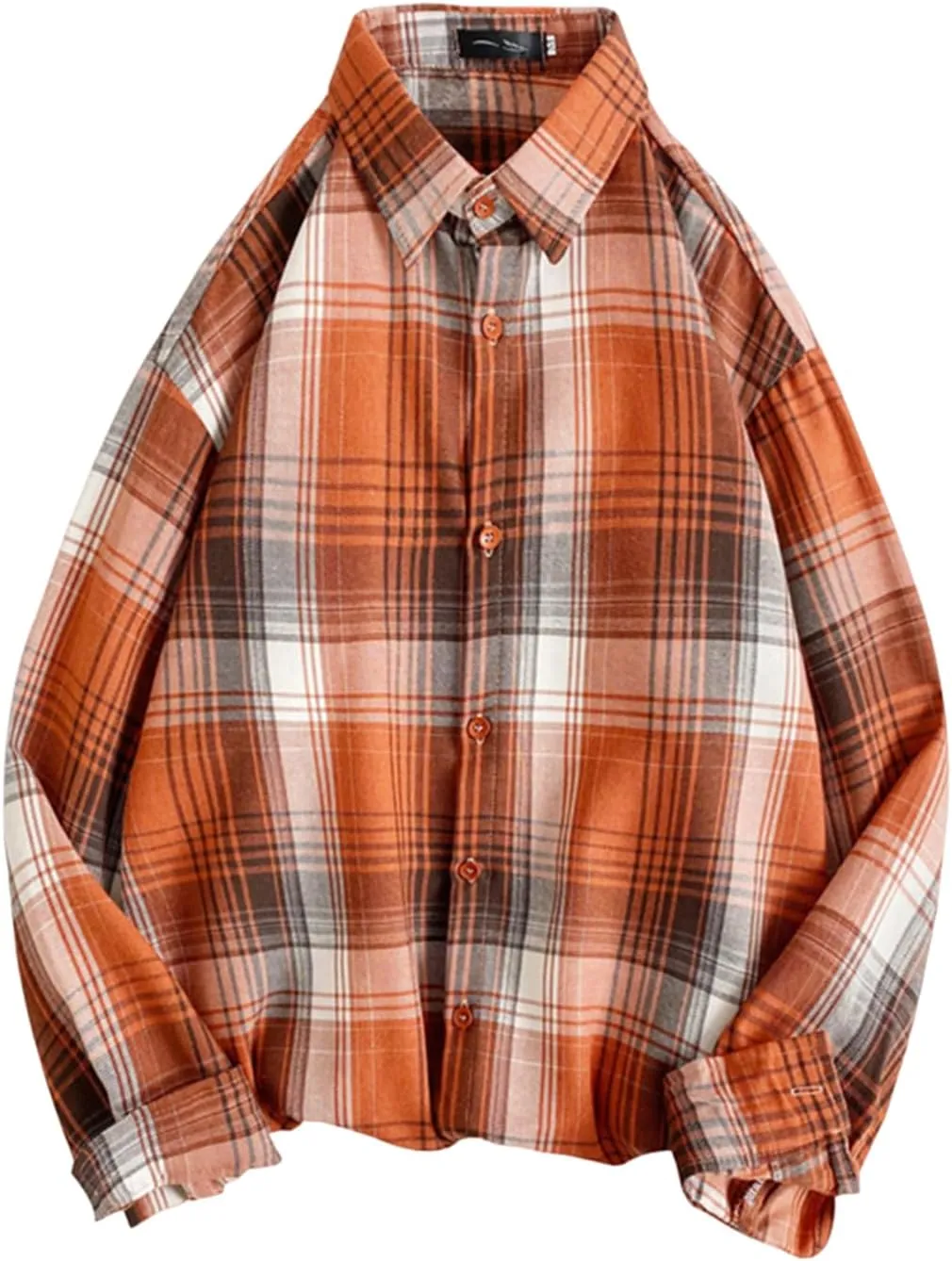 Mens Button Down Shirts Long Sleeve Casual Stylish Button Up Shirt Plaid Slim Fit Tshirts Spring Cardigan with Pocket