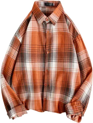 Mens Button Down Shirts Long Sleeve Casual Stylish Button Up Shirt Plaid Slim Fit Tshirts Spring Cardigan with Pocket