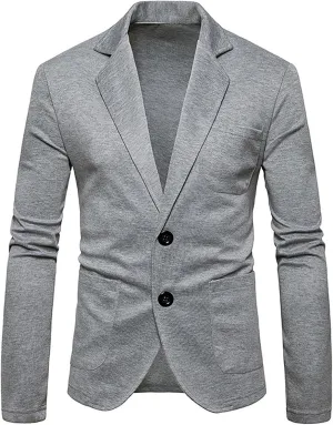 Mens Casual Blazer Slim Fit Two Botton Lightweight Suit Jacket Daily Solid Formal Business Sports Coat with Pockets